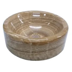 Best Barrel Vessel Sink - Brown Onyx Polished Above Counter / Vessel Sinks