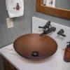 New Brown Frosted Glass Vessel Sink Bowl Above Counter / Vessel Sinks