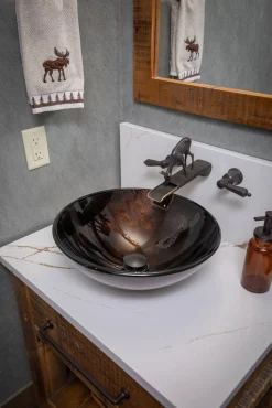 Online Brown Reflections Glass Vessel Sink Above Counter / Vessel Sinks