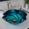 Online Carribean Wave Glass Vessel Sink Above Counter / Vessel Sinks