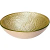 Discount Champagne Embossed Round Glass Vessel Sink Above Counter / Vessel Sinks