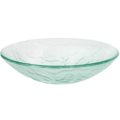 Clearance Clear Embossed Waves Glass Vessel Sink Above Counter / Vessel Sinks