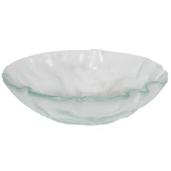 Hot 14" Clear Freeform Wave Glass Vessel Sink Above Counter / Vessel Sinks