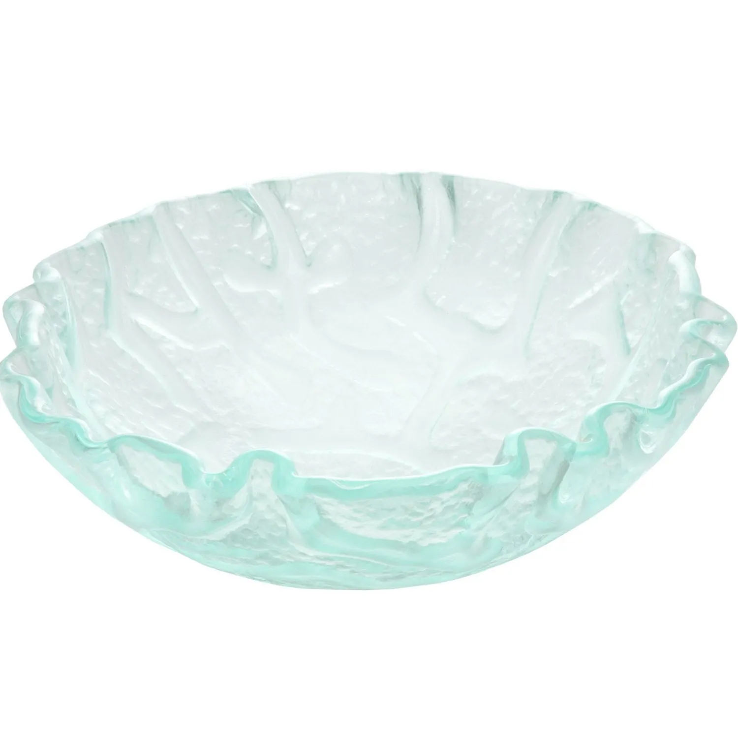 Discount Clear Freeform Wave Glass Vessel Sink Above Counter / Vessel Sinks