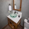 Online Clear Swirls Glass Vessel Sink Above Counter / Vessel Sinks