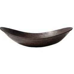 Clearance Copper Canoe Shaped Vessel Sink - Antique Dark Copper Above Counter / Vessel Sinks