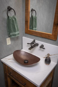 Clearance Copper Canoe Shaped Vessel Sink - Antique Dark Copper Above Counter / Vessel Sinks