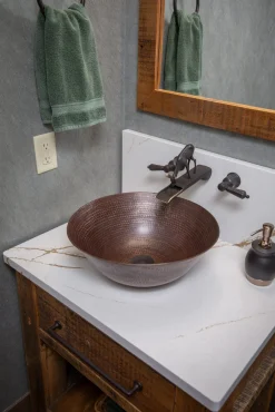 Hot Copper Vessel Sink - Antique Dark Copper Above Counter / Vessel Sinks
