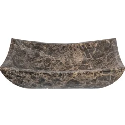 Deep Zen Sink - Honed Dark Emperador Marble Above Counter / Vessel Sinks
