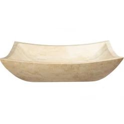 Deep Zen Sink - Honed White Travertine Above Counter / Vessel Sinks