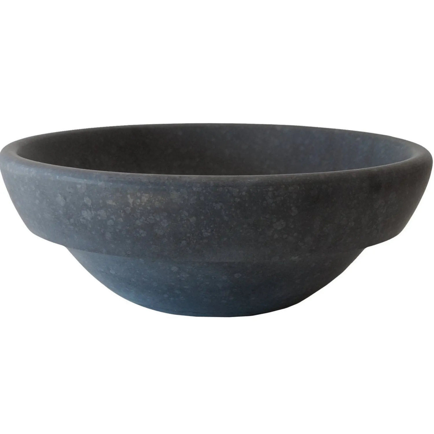 Outlet Echo Bowl Shaped Vessel Sink - Honed Black Basalt Semi-Recessed Sinks|Above Counter / Vessel Sinks