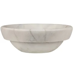 Online Echo Bowl Shaped Vessel Sink - Honed White Marble Semi-Recessed Sinks|Above Counter / Vessel Sinks