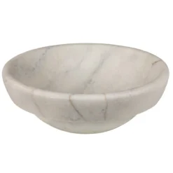 Online Echo Bowl Shaped Vessel Sink - Honed White Marble Semi-Recessed Sinks|Above Counter / Vessel Sinks