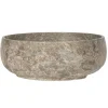 Sale Gral Round Vessel Sink in Gray Marble Above Counter / Vessel Sinks