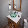 Green Free Form Wave Glass Vessel Sink Above Counter / Vessel Sinks