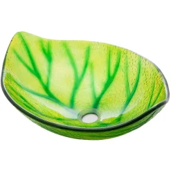 Online Green Leaf Shaped Vessel Sink Above Counter / Vessel Sinks