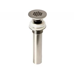 Online 1.5" Grid Drain with Overflow in Brushed Nickel Sink Drains|Overflow Bathroom Sink Drains