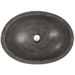 Sale Honed Black Limestone Canoe Sink Above Counter / Vessel Sinks