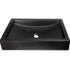 Clearance 22-in Shallow Wave Concrete Rectangular Vessel Sink Above Counter / Vessel Sinks