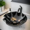 Outlet Midnight Wave Glass Vessel Sink Above Counter / Vessel Sinks