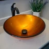 Clearance Orange Reflections Glass Vessel Sink Above Counter / Vessel Sinks