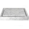 Sale Rectangular Infinity Pool Sink - White Carrara Marble Above Counter / Vessel Sinks