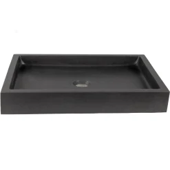 Outlet Rectangular Vessel Sink - Honed Lava Stone Above Counter / Vessel Sinks