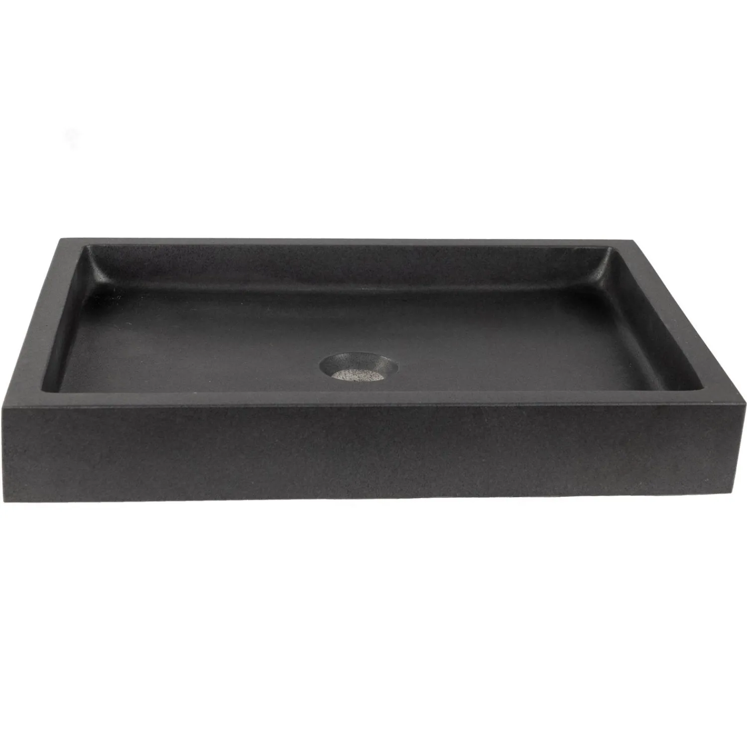 Outlet Rectangular Vessel Sink - Honed Lava Stone Above Counter / Vessel Sinks