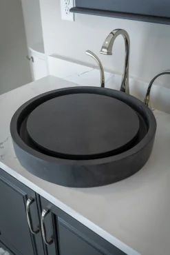 New Round Infinity Pool Sink - Lava Stone Above Counter / Vessel Sinks