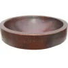 Semi Recessed Copper Vessel Sink With Apron - Antique Dark Semi-Recessed Sinks|Above Counter / Vessel Sinks