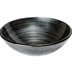 Sale Silver and Black Rings Glass Vessel Sink Above Counter / Vessel Sinks