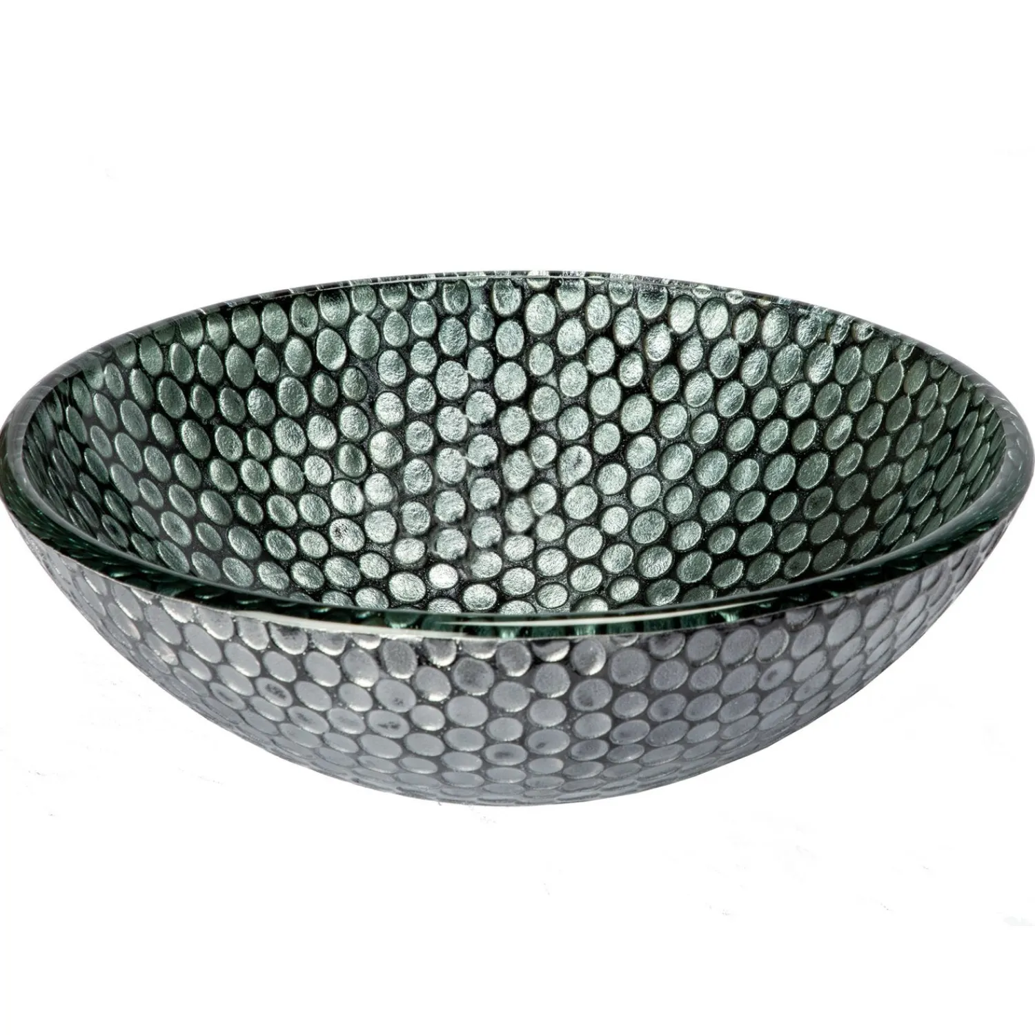 Discount Silver Dots Glass Vessel Sink Above Counter / Vessel Sinks