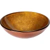 Online Speckled Bronze Round Glass Vessel Sink Above Counter / Vessel Sinks