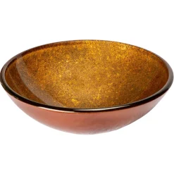Online Speckled Bronze Round Glass Vessel Sink Above Counter / Vessel Sinks