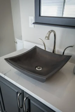 Sale Square Deep Zen Sink - Lava Stone Above Counter / Vessel Sinks