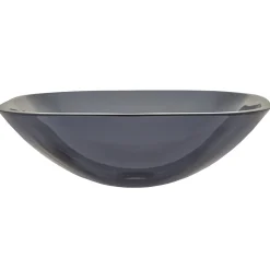 Discount Square Glass Vessel Sink in Onyx Black with Rounded Corners Above Counter / Vessel Sinks