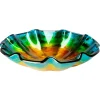 Outlet Wave Rim Multi Color Glass Vessel Sink Above Counter / Vessel Sinks
