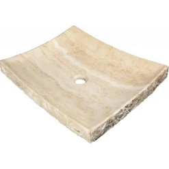Hot White Travertine Large Zen Sink Above Counter / Vessel Sinks