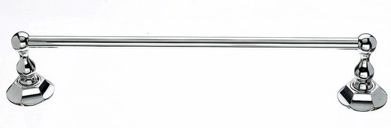 Ed6Pcb 18" Single Towel Bar With Hex Detail In Polished Chrome Top Knobs|Chrome Hardware