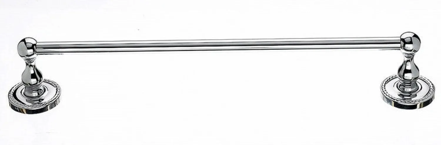 Outlet Ed6Pcf 18" Single Towel Bar With Rope Detail In Polished Chrome Top Knobs|Chrome Hardware