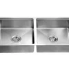 Clearance Extra Large 48" Workstation Equal Double Bowl Kitchen Sink with Small Radius Corners Workstation Sinks|Double Bowl Sinks