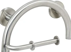 Discount Half Moon Grab Bar with Toilet Paper Holder Grab Bars|Shower Seats