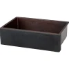 Hot 33" Hammered Copper Apron Front Single Basin Kitchen Sink in Glazed Black Apron Front / Farmhouse Sinks