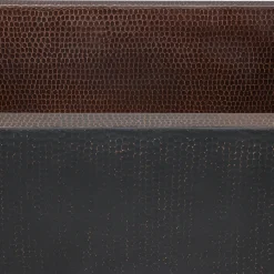 Hot 33" Hammered Copper Apron Front Single Basin Kitchen Sink in Glazed Black Apron Front / Farmhouse Sinks