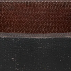Discount 33" Hammered Copper Rounded Apron Front Single Basin Kitchen Sink in Glazed Black Apron Front / Farmhouse Sinks