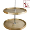 Discount 28" Diameter Round Wood Lazy Susan Set with Twist and Lock Pole Storage & Organization