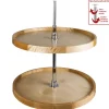 Discount 18" Diameter Round Wood Lazy Susan Set with Twist and Lock Pole Storage & Organization