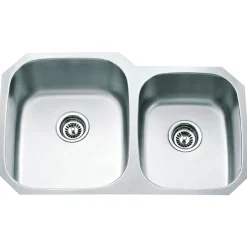 New 16 Gauge 60/40 Stainless Steel Undermount Sink with Larger Left Bowl Stainless Steel Sinks|Double Bowl Sinks