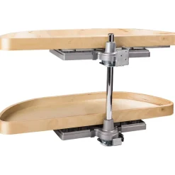 Clearance Half-Moon Lazy Susan Set with Wood Trays Storage & Organization