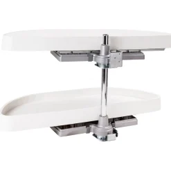 Discount Half-Moon Lazy Susan Set with White Plastic Trays Storage & Organization